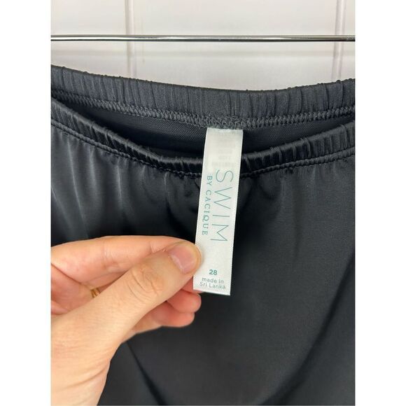 NWT Swim by CACIQUE Black Swim Skirt Size 28 built in briefs $53 - Picture 4 of 14